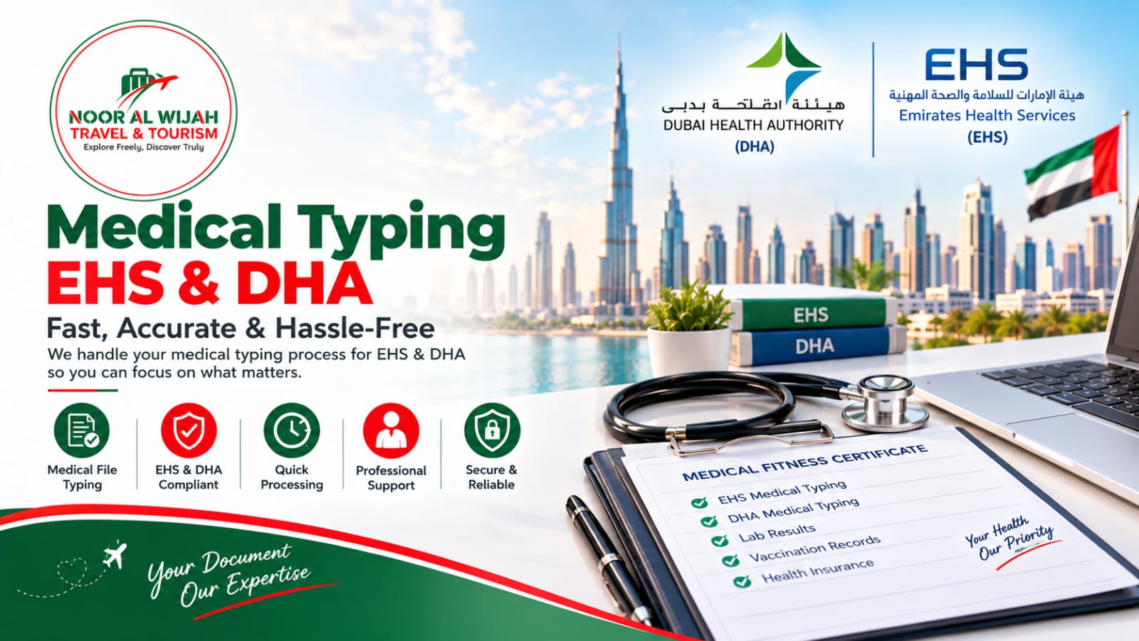 Medical typing support for EHS and DHA services